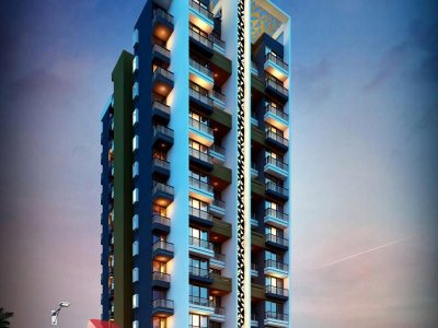 3d-walkthrough-architecture-services-sangli-building-apartment-evening-view-eye-level-view